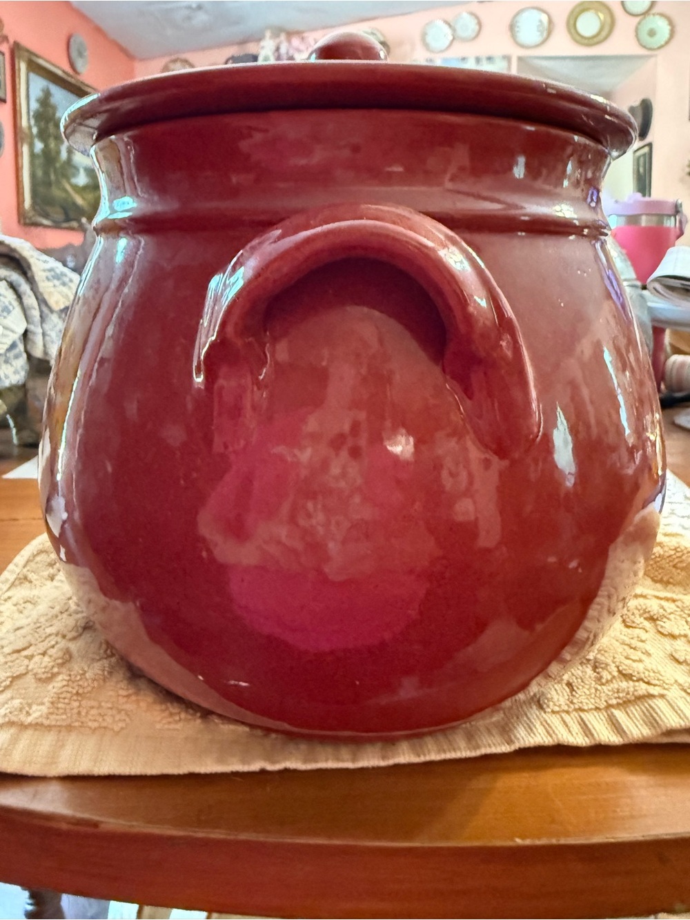 Deep Red Ceramic Pot - Picture 7 of 9